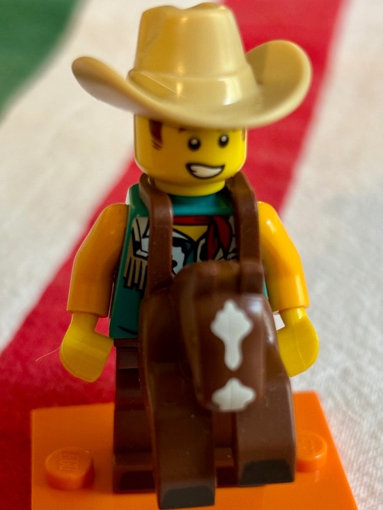 Lego Other - "Cowboy Costume Guy", Series 18 col326 With stand & accessories. LIKE NEW!